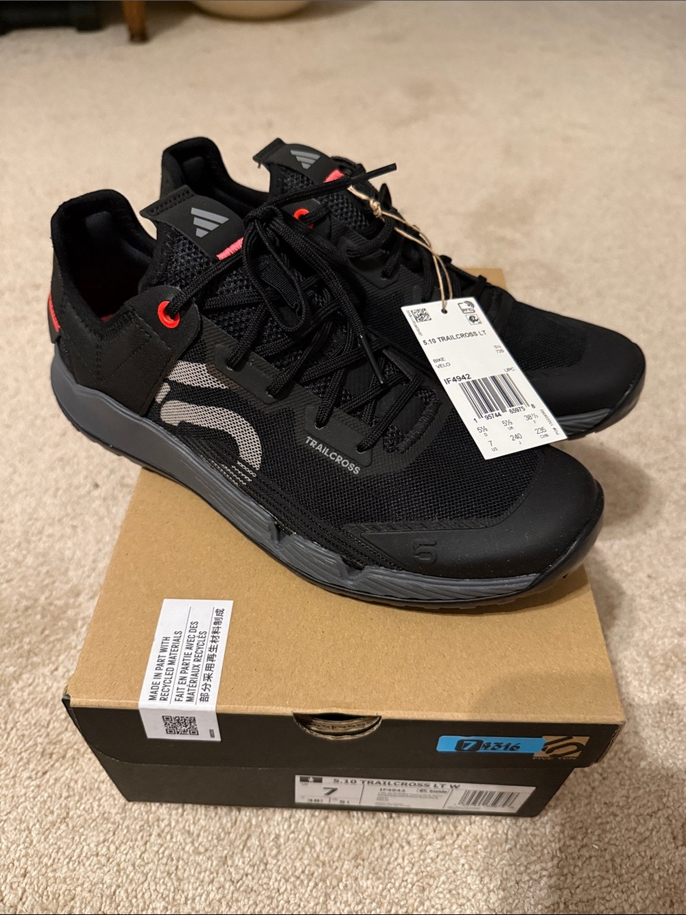 adidas Black Athletic Trailcross Shoes with Gray Accents